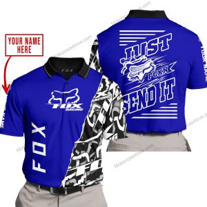 PREMIUM MX - LIMITED EDITION JUST FCKN GONNA SEND IT - CUSTOM NAME - FOX RACING - NAVY - POLO SHIRT