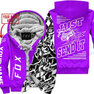 PREMIUM MX - LIMITED EDITION JUST FCKN GONNA SEND IT - CUSTOM NAME - FOX RACING - PURPLE - FLEECE ZIP HOOODIE