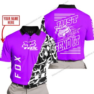 PREMIUM MX - LIMITED EDITION JUST FCKN GONNA SEND IT - CUSTOM NAME - FOX RACING - PURPLE - POLO SHIRT