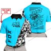 PREMIUM MX - LIMITED EDITION JUST FCKN GONNA SEND IT - CUSTOM NAME - FOX RACING - SKY BLUE - POLO SHIRT