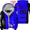 PREMIUM MX - CUSTOM NAME - FOX RACING - BLUE  - FLEECE ZIP HOODIE