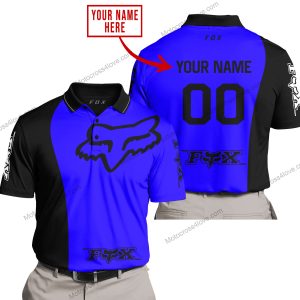 PREMIUM MX - CUSTOM NAME - FOX RACING - BLUE - POLO