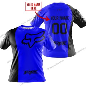PREMIUM MX - CUSTOM NAME - FOX RACING - BLUE - T-SHIRT