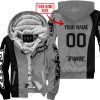 PREMIUM MX - CUSTOM NAME - FOX RACING - GREY - FLEECE ZIP HOODIE