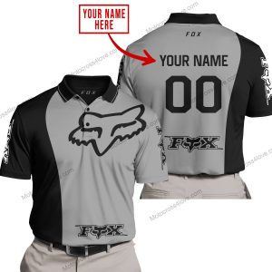 PREMIUM MX - CUSTOM NAME - FOX RACING - GREY - POLO