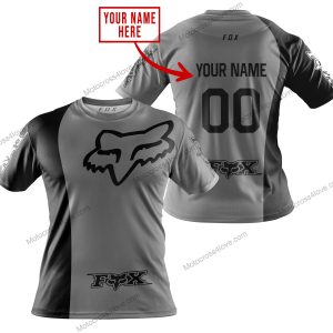 PREMIUM MX - CUSTOM NAME - FOX RACING - GREY - T-SHIRT