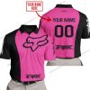 PREMIUM MX - CUSTOM NAME - FOX RACING - PINK 1 - POLO