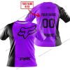 PREMIUM MX - CUSTOM NAME - FOX RACING - PURPLE - T-SHIRT