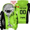 PREMIUM MX - CUSTOM NAME - FOX RACING -GREEN 1  - FLEECE ZIP HOODIE
