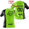 PREMIUM MX - CUSTOM NAME - FOX RACING -GREEN 1  - T-SHIRT