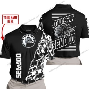 PREMIUM MX - LIMITED EDITION JUST FCKN GONNA SEND IT - CUSTOM NAME - SEA DOO - BLACK - POLO SHIRT