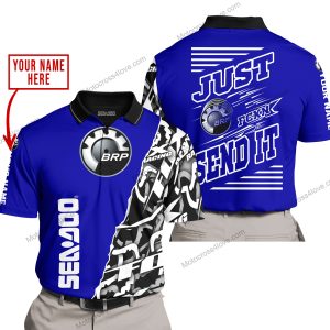 PREMIUM MX - LIMITED EDITION JUST FCKN GONNA SEND IT - CUSTOM NAME - SEA DOO - NAVY- POLO SHIRT