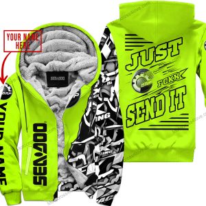 PREMIUM MX - LIMITED EDITION JUST FCKN GONNA SEND IT - CUSTOM NAME - SEA DOO - NEON - FLEECE ZIP HOOODIE