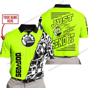 PREMIUM MX - LIMITED EDITION JUST FCKN GONNA SEND IT - CUSTOM NAME - SEA DOO - NEON - POLO SHIRT