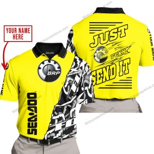 PREMIUM MX - LIMITED EDITION JUST FCKN GONNA SEND IT - CUSTOM NAME - SEA DOO - YELLOW - POLO SHIRT