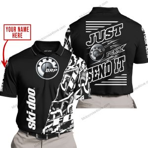 PREMIUM MX - LIMITED EDITION JUST FCKN GONNA SEND IT - CUSTOM NAME - SKI-DOO - BLACK - POLO SHIRT