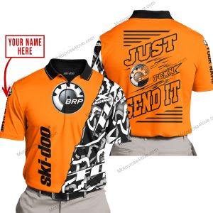 PREMIUM MX - LIMITED EDITION JUST FCKN GONNA SEND IT - CUSTOM NAME - SKI-DOO - ORANGE - POLO SHIRT