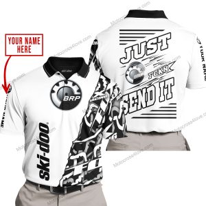 PREMIUM MX - LIMITED EDITION JUST FCKN GONNA SEND IT - CUSTOM NAME - SKI-DOO - WHITE- POLO SHIRT