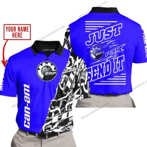 PREMIUM MX - LIMITED EDITION JUST FCKN GONNA SEND IT - CUSTOM NAME - CAN AM- BLUE - POLO SHIRT