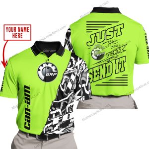 PREMIUM MX - LIMITED EDITION JUST FCKN GONNA SEND IT - CUSTOM NAME - CAN AM- GREEN 1 - POLO SHIRT