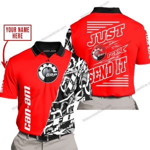 PREMIUM MX - LIMITED EDITION JUST FCKN GONNA SEND IT - CUSTOM NAME - CAN AM- RED - POLO SHIRT