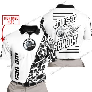 PREMIUM MX - LIMITED EDITION JUST FCKN GONNA SEND IT - CUSTOM NAME - CAN AM- WHITE - POLO SHIRT
