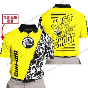 PREMIUM MX - LIMITED EDITION JUST FCKN GONNA SEND IT - CUSTOM NAME - CAN AM- YELLOW - POLO SHIRT