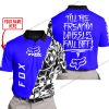 TILL THE FUCKIN FREAKIN TRAINING WHEEL FALL OFF - LIMITED EDITION - CUSTOM NAME - FOX RACING - BLUE - POLO SHIRT