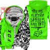 TILL THE FUCKIN FREAKIN TRAINING WHEEL FALL OFF - LIMITED EDITION - CUSTOM NAME - FOX RACING - GREEN - FLEECE ZIP HOOODIE