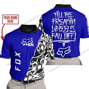 TILL THE FUCKIN FREAKIN TRAINING WHEEL FALL OFF - LIMITED EDITION - CUSTOM NAME - FOX RACING - NAVY - POLO SHIRT