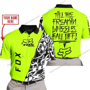 TILL THE FUCKIN FREAKIN TRAINING WHEEL FALL OFF - LIMITED EDITION - CUSTOM NAME - FOX RACING - NEON - POLO SHIRT