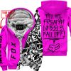 TILL THE FUCKIN FREAKIN TRAINING WHEEL FALL OFF - LIMITED EDITION - CUSTOM NAME - FOX RACING - PINK - FLEECE ZIP HOOODIE