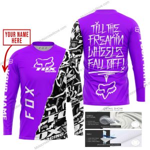 TILL THE FUCKIN FREAKIN TRAINING WHEEL FALL OFF - LIMITED EDITION - CUSTOM NAME - FOX RACING - PURPLE - JERSEY
