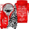 TILL THE FUCKIN FREAKIN TRAINING WHEEL FALL OFF - LIMITED EDITION - CUSTOM NAME - FOX RACING - RED - FLEECE ZIP HOODIE