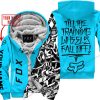 TILL THE FUCKIN FREAKIN TRAINING WHEEL FALL OFF - LIMITED EDITION - CUSTOM NAME - FOX RACING - SKY BLUE - FLEECE ZIP HOOODIE