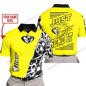 PREMIUM MX - LIMITED EDITION JUST FCKN GONNA SEND IT - CUSTOM NAME - THOR - YELLOW - POLO SHIRT