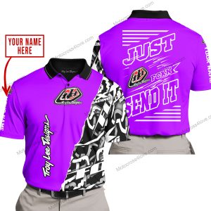 PREMIUM MX - LIMITED EDITION JUST FCKN GONNA SEND IT - CUSTOM NAME - TROY LEE DESIGNS - PURPLE - POLO SHIRT