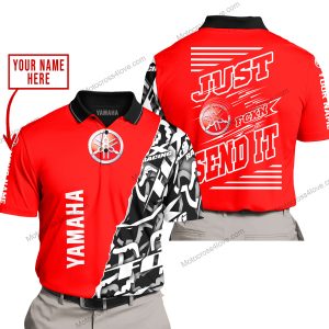 PREMIUM MX - LIMITED EDITION JUST FCKN GONNA SEND IT - CUSTOM NAME - YAMAHA - RED - POLO SHIRT