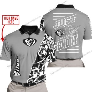 PREMIUM MX - LIMITED EDITION JUST FCKN GONNA SEND IT - CUSTOM NAME - THOR - GREY - POLO SHIRT