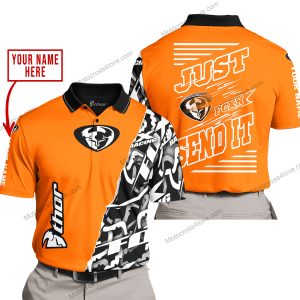 PREMIUM MX - LIMITED EDITION JUST FCKN GONNA SEND IT - CUSTOM NAME - THOR - ORANGE - POLO SHIRT
