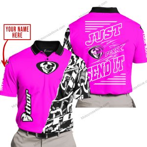 PREMIUM MX - LIMITED EDITION JUST FCKN GONNA SEND IT - CUSTOM NAME - THOR - PINK - POLO SHIRT