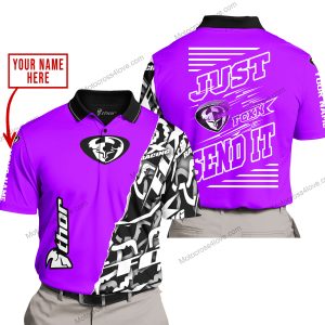 PREMIUM MX - LIMITED EDITION JUST FCKN GONNA SEND IT - CUSTOM NAME - THOR - PURPLE - POLO SHIRT