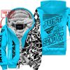 PREMIUM MX - LIMITED EDITION JUST FCKN GONNA SEND IT - CUSTOM NAME - FLY RACING - SKY BLUE - FLEECE ZIP HOODIE