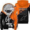 PREMIUM GIFT - CUSTOM NAME - ALPINESTARS - ORANGE- FLEECE ZIP HOODIE
