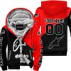 PREMIUM GIFT - CUSTOM NAME - ALPINESTARS - RED - FLEECE ZIP HOODIE