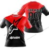 PREMIUM GIFT - CUSTOM NAME - ALPINESTARS - RED - T-SHIRT