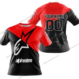 PREMIUM GIFT - CUSTOM NAME - ALPINESTARS - RED - T-SHIRT
