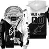 PREMIUM GIFT - CUSTOM NAME - ALPINESTARS - WHITE - FLEECE ZIP HOODIE