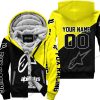 PREMIUM GIFT - CUSTOM NAME - ALPINESTARS - YELLOW - FLEECE ZIP HOODIE