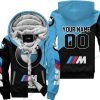 PREMIUM GIFT - CUSTOM NAME - BMW - SKY BLUE - FLEECE ZIP HOODIE